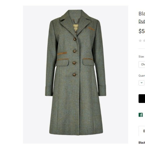 Weavers of Ireland Blackthorn Ladies 3/4 Tweed Coat- Rowan Size L (US 10) - Picture 1 of 6